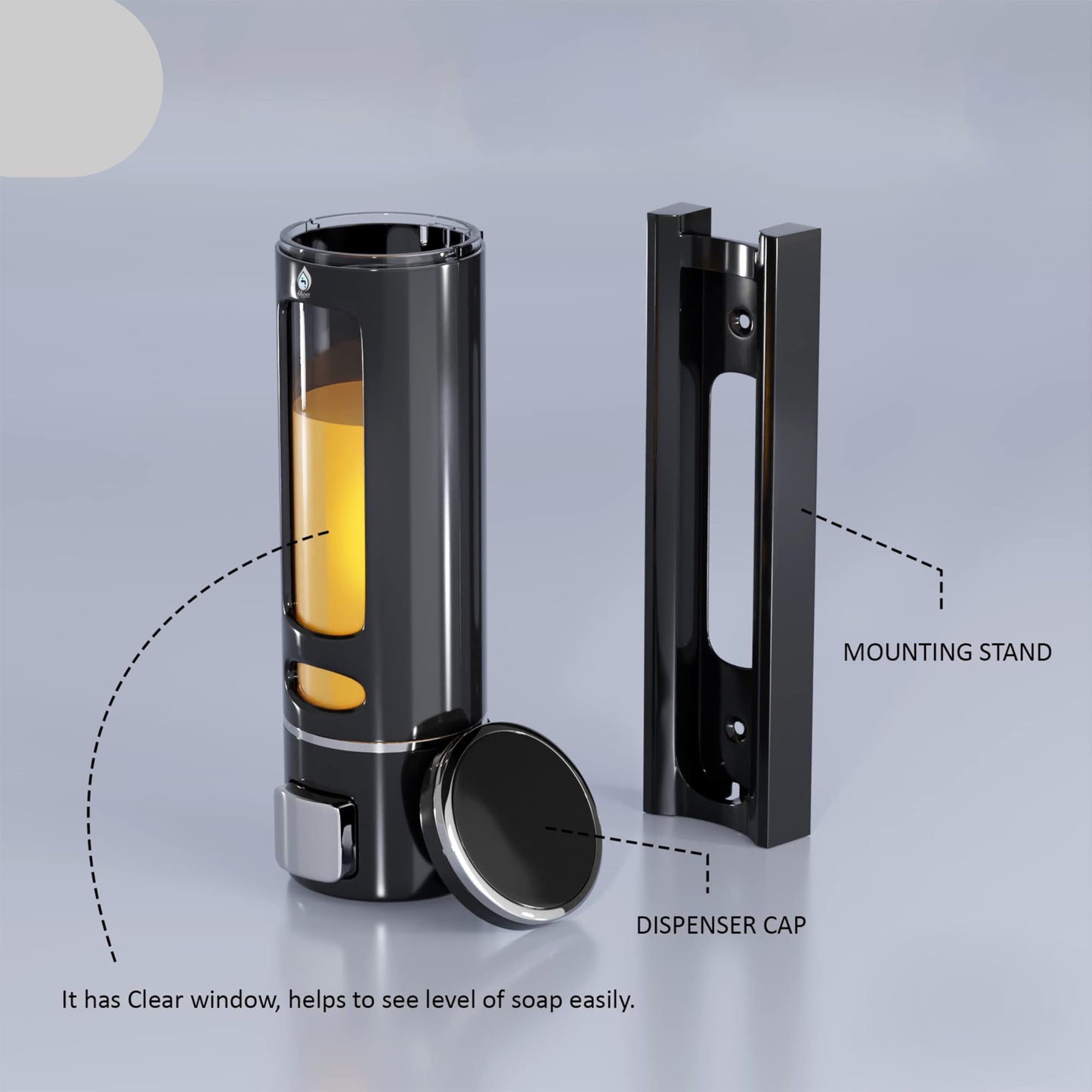 400 ml Wall Mounted Black Gold manual Soap Dispenser