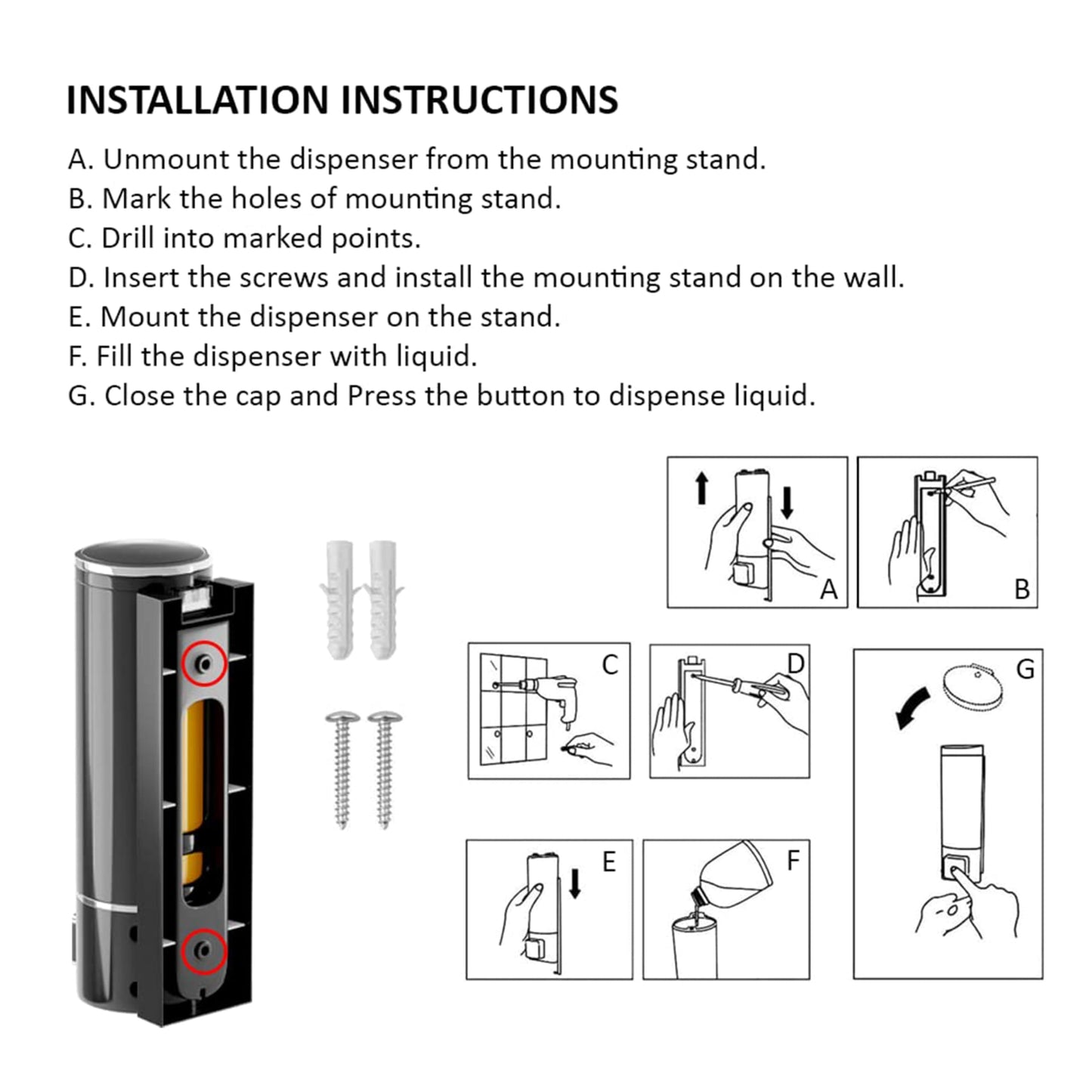 400 ml Wall Mounted Black Gold manual Soap Dispenser