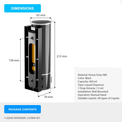 400 ml Wall Mounted Black Gold manual Soap Dispenser
